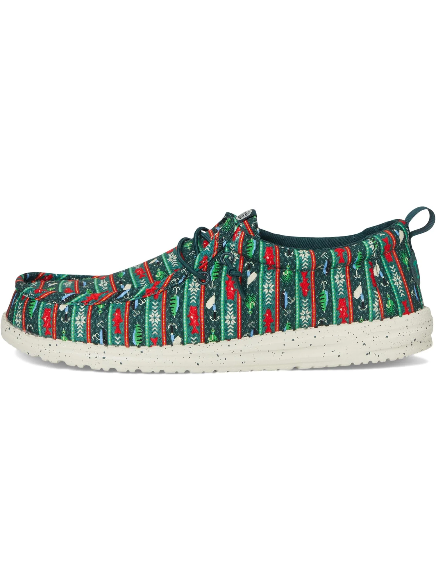 Лоферы Hey Dude Men's Wally Fishmas Sweater — изображение 4 из 7, зеленый/мульти