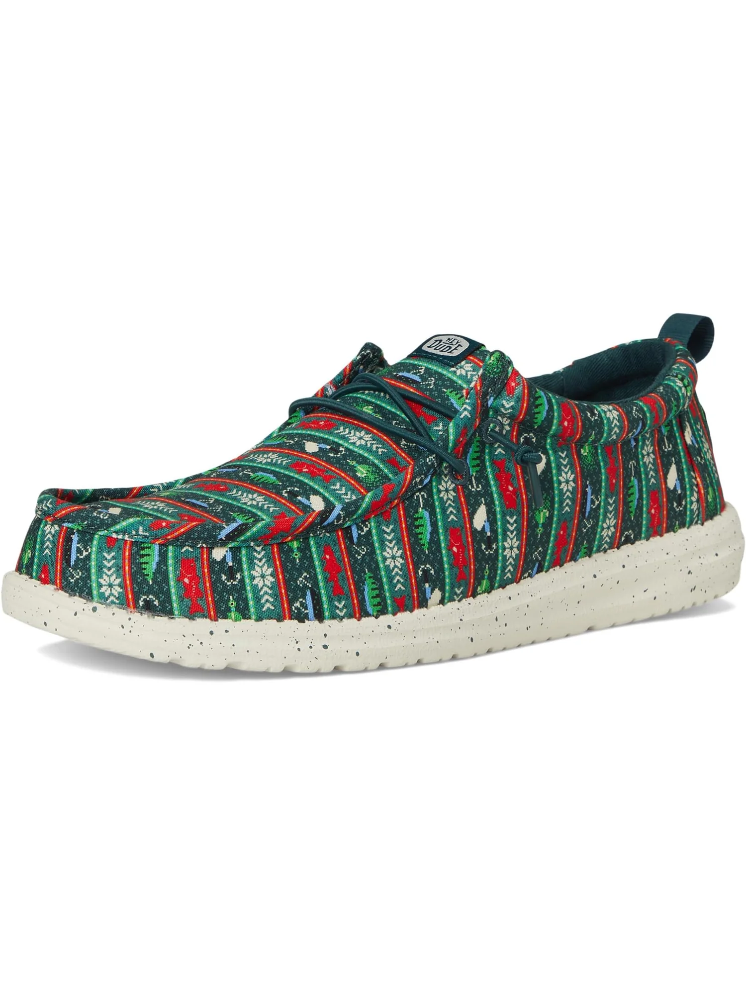 Лоферы Hey Dude Men's Wally Fishmas Sweater — изображение 7 из 7, зеленый/мульти
