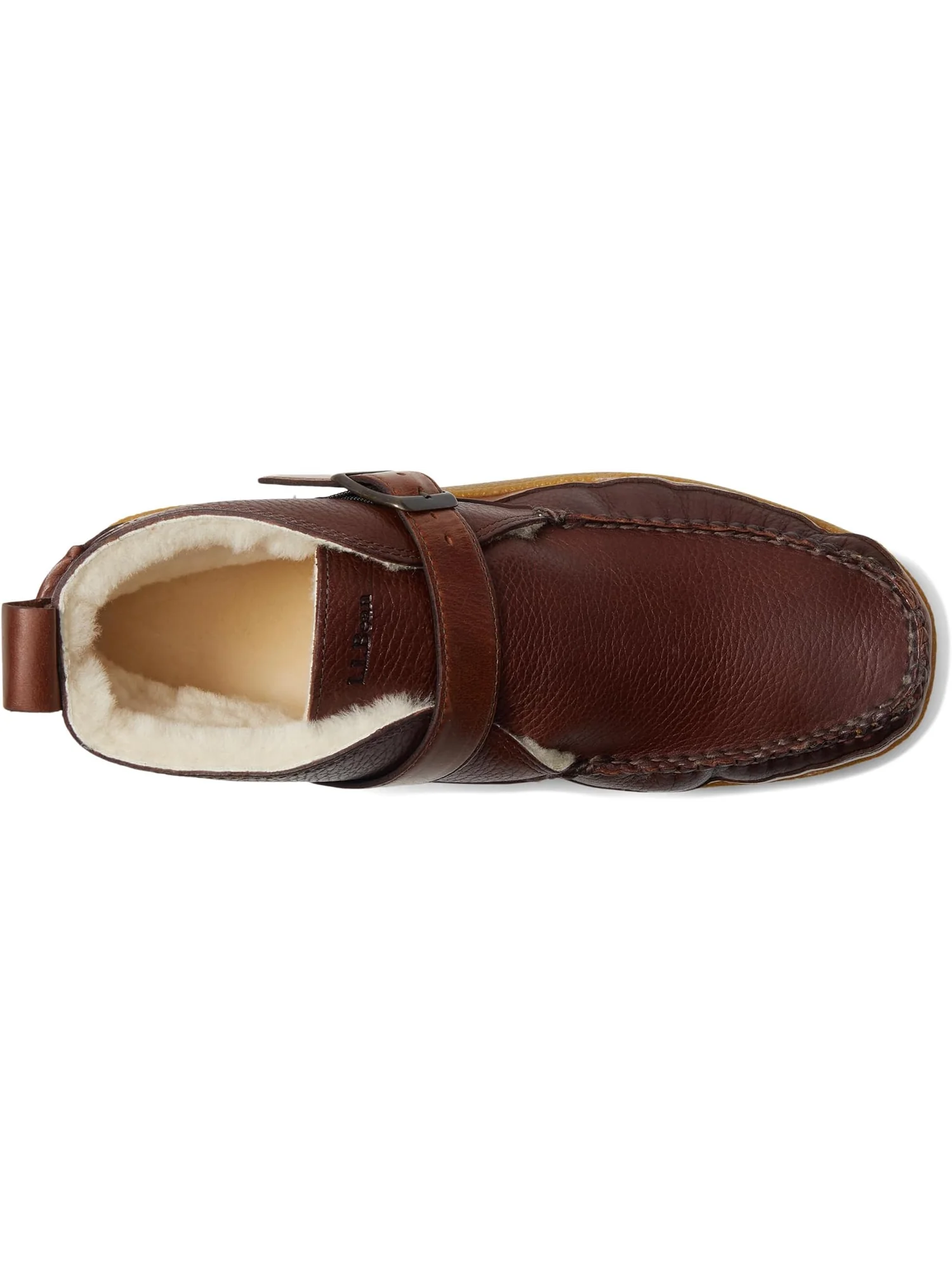 Ботинки L.L.Bean Men's Lodge Moc Vibram Shearling Buckle Boots — изображение 2 из 7, махагони