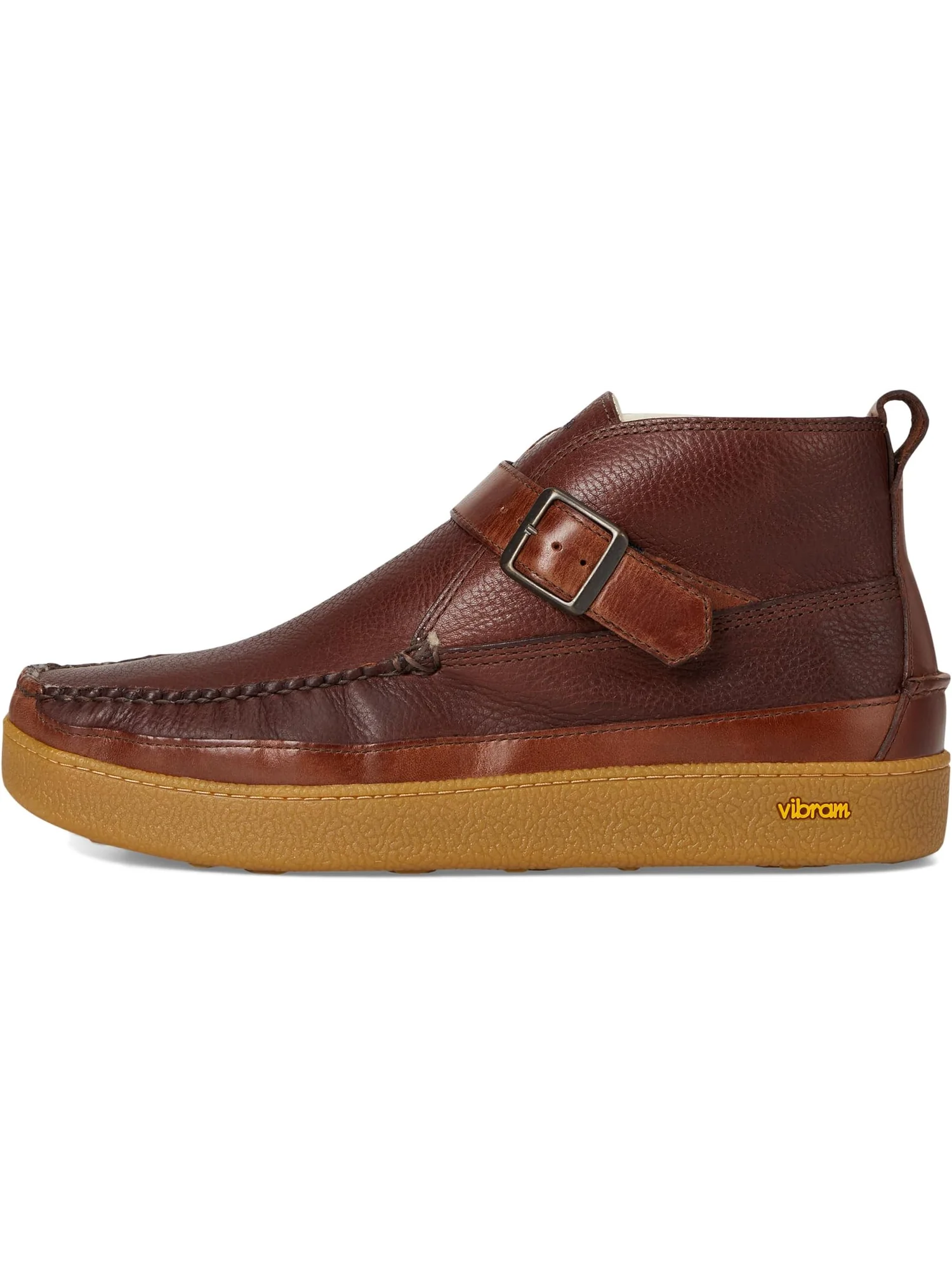 Ботинки L.L.Bean Men's Lodge Moc Vibram Shearling Buckle Boots — изображение 4 из 7, махагони
