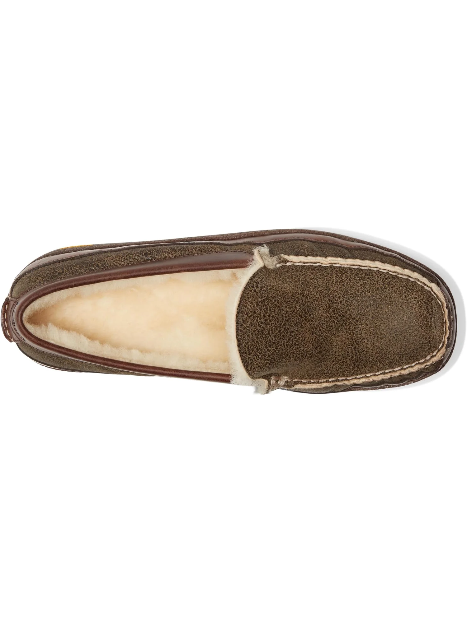 Лоферы L.L.Bean Men's Lodge Moc Vibram Shearling Slippers — изображение 2 из 7, коричневый