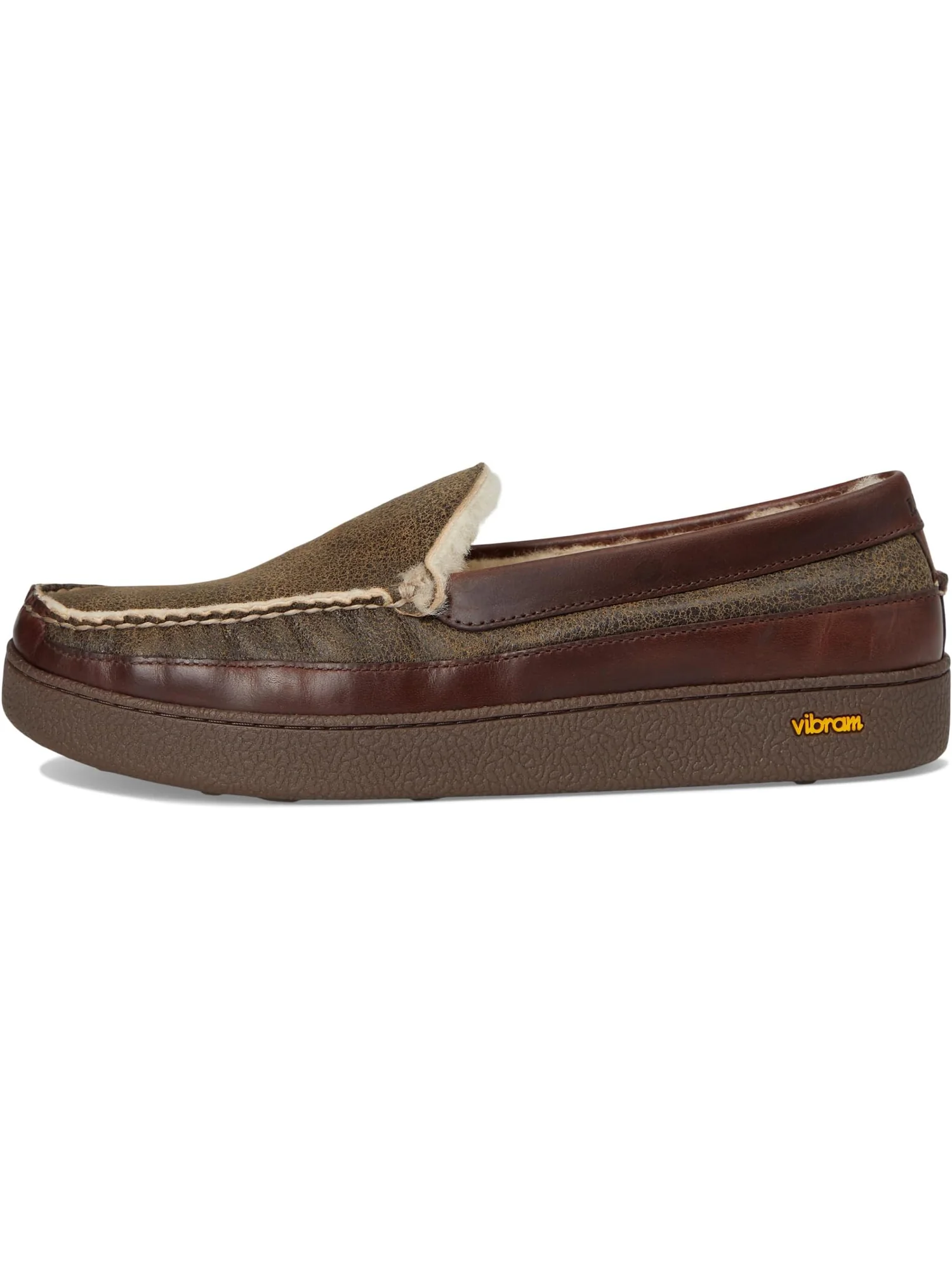 Лоферы L.L.Bean Men's Lodge Moc Vibram Shearling Slippers — изображение 4 из 7, коричневый