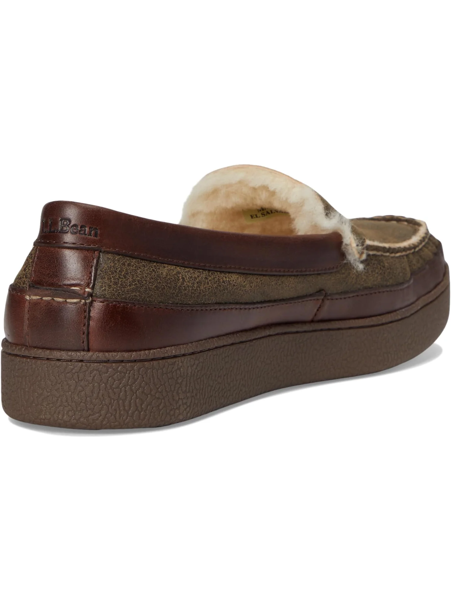 Лоферы L.L.Bean Men's Lodge Moc Vibram Shearling Slippers — изображение 5 из 7, коричневый