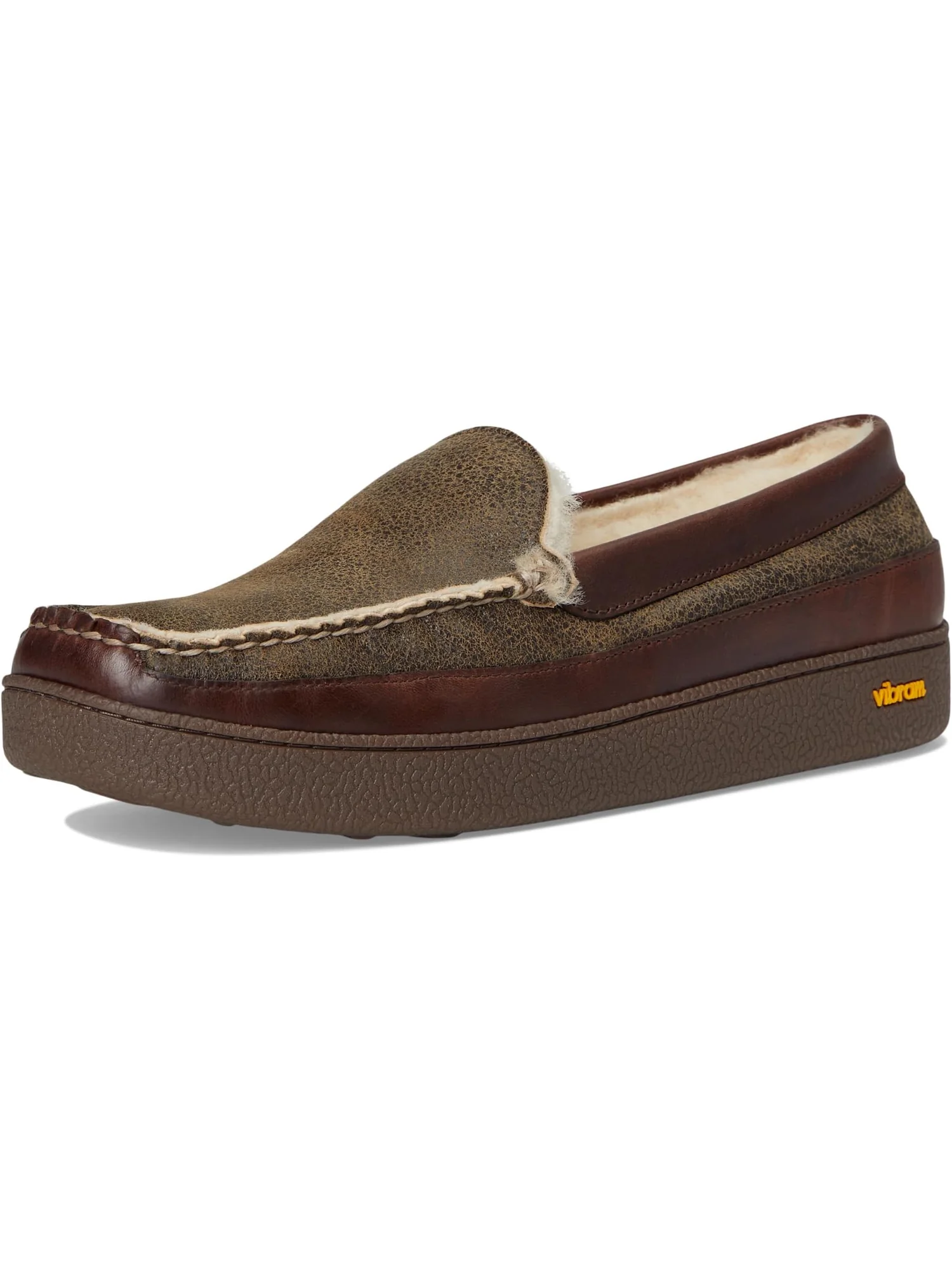 Лоферы L.L.Bean Men's Lodge Moc Vibram Shearling Slippers — изображение 7 из 7, коричневый