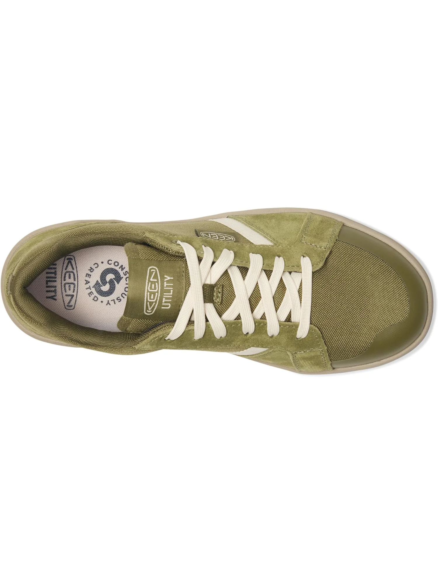 Кроссовки KEEN Utility Men's Kenton Work Shoes, Winter Moss/Birch — изображение 2 из 7, зеленый