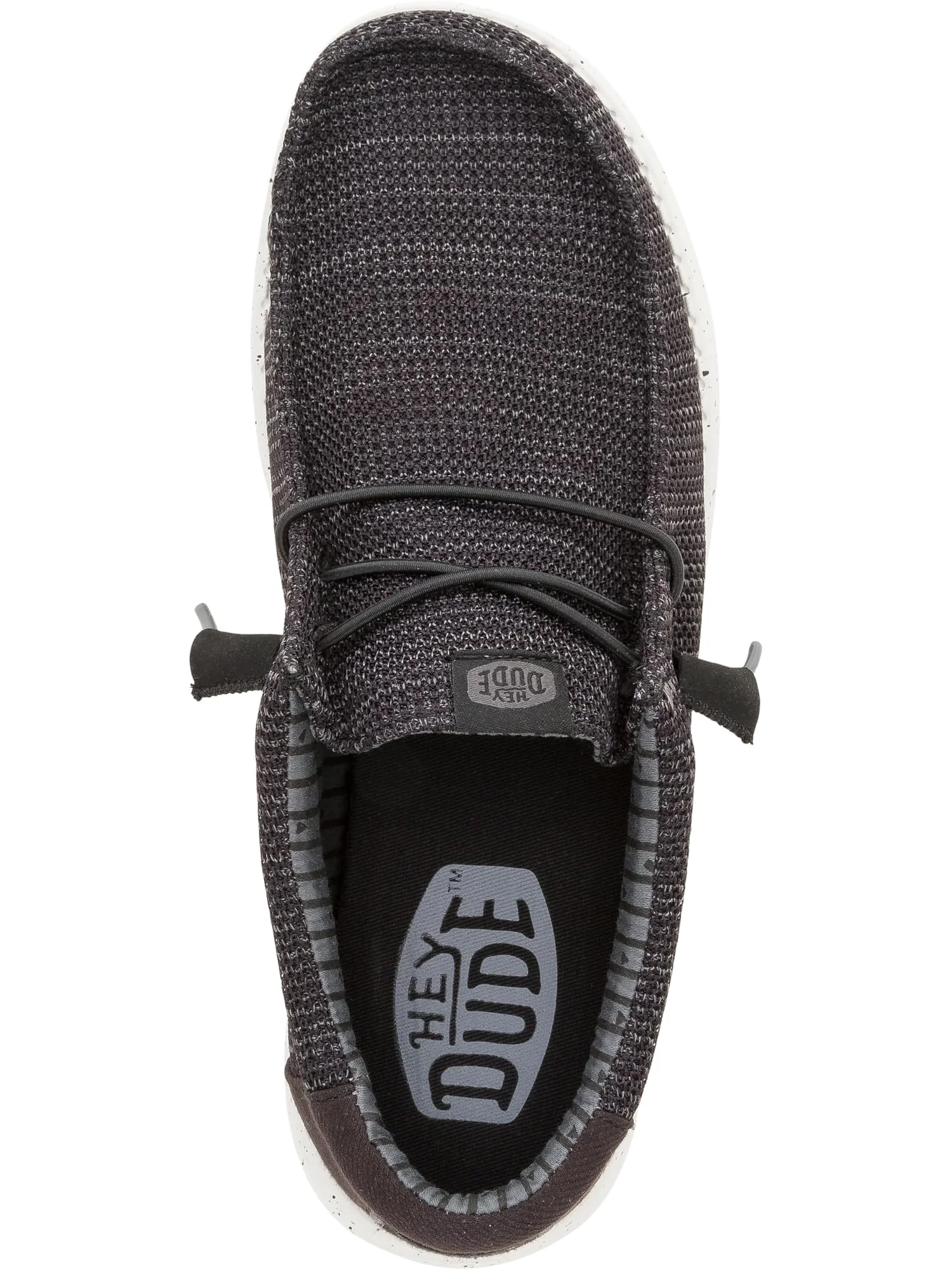 Лоферы Hey Dude Men's Wally Stretch Sox — изображение 2 из 6, черный/белый