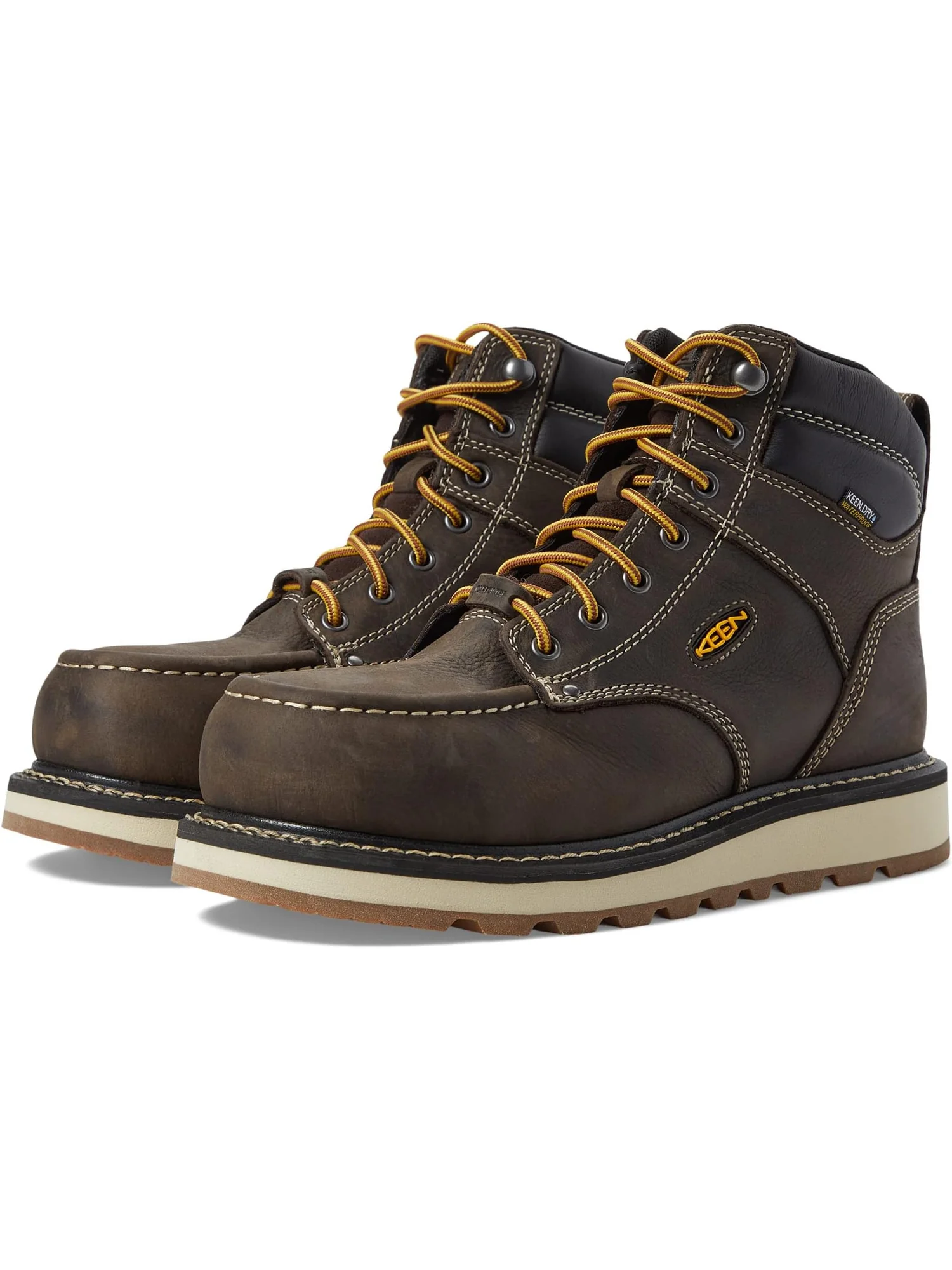 Ботинки KEEN Utility Men's Cincinnati 6" Waterproof, Dark Chocolate/Sandshell — изображение 1 из 6, коричневый