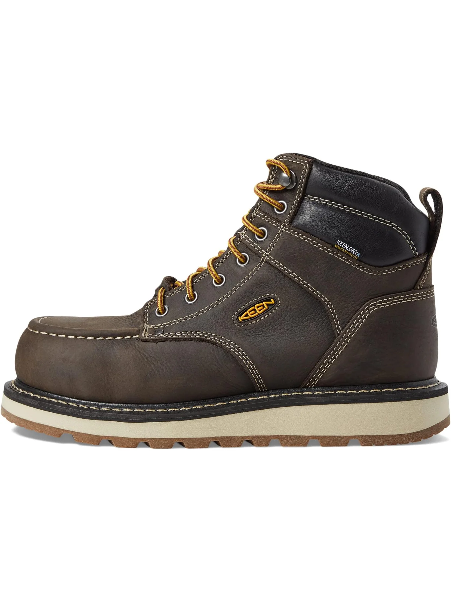 Ботинки KEEN Utility Men's Cincinnati 6" Waterproof, Dark Chocolate/Sandshell — изображение 4 из 6, коричневый