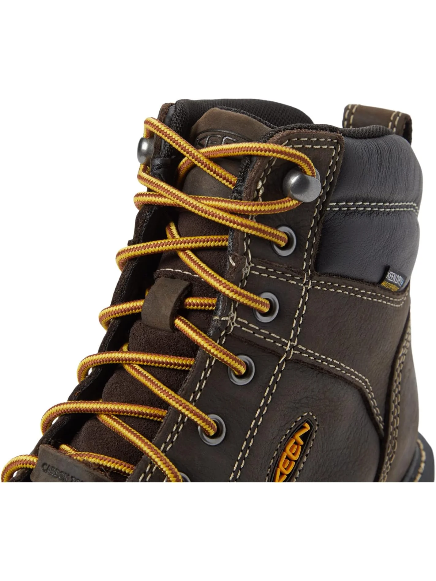 Ботинки KEEN Utility Men's Cincinnati 6" Waterproof, Dark Chocolate/Sandshell — изображение 6 из 6, коричневый