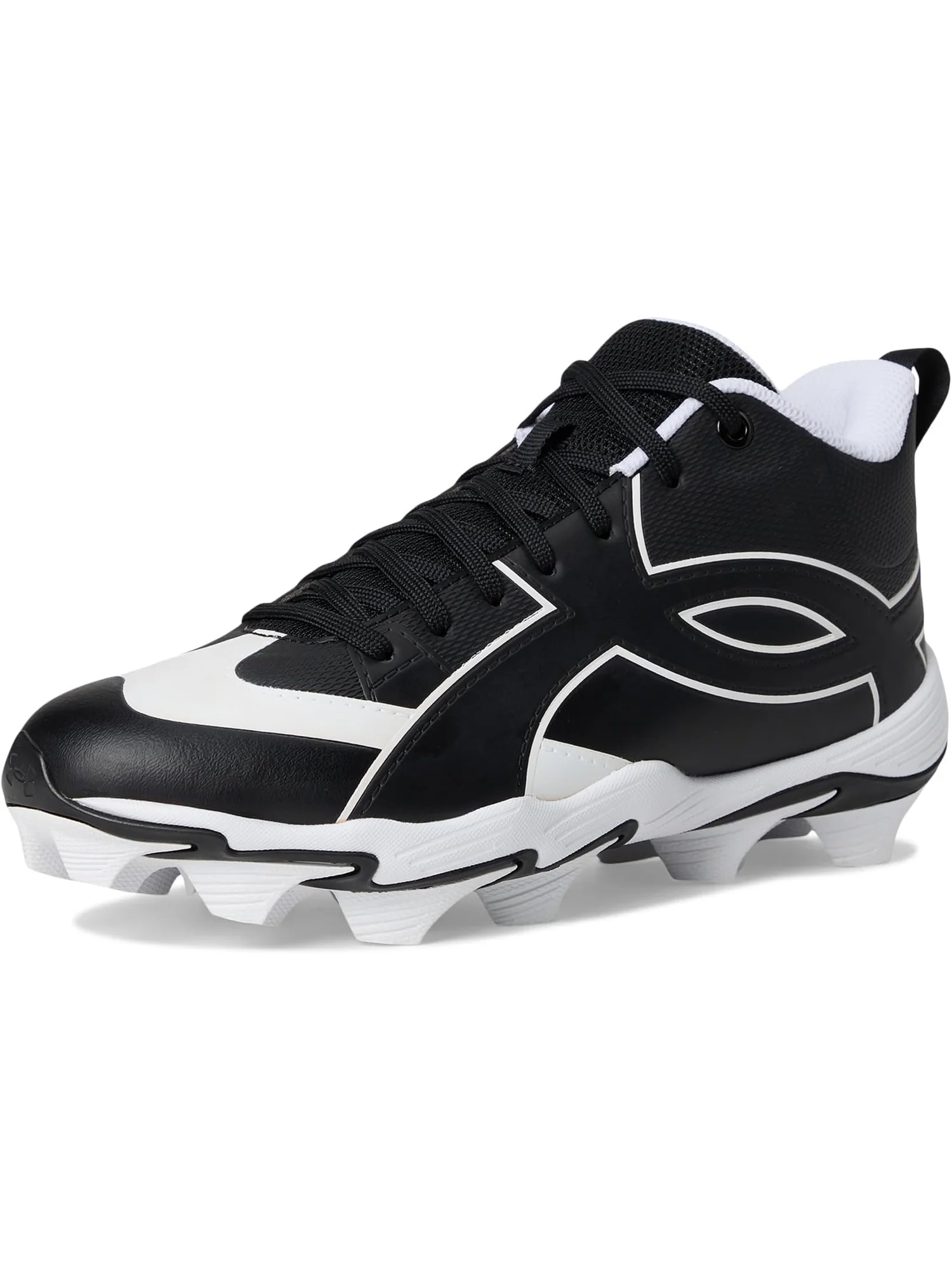 Кроссовки Under Armour Kids Leadoff Icon Mid RM Jr Baseball Cleats — изображение 7 из 7, черный/белый/черный