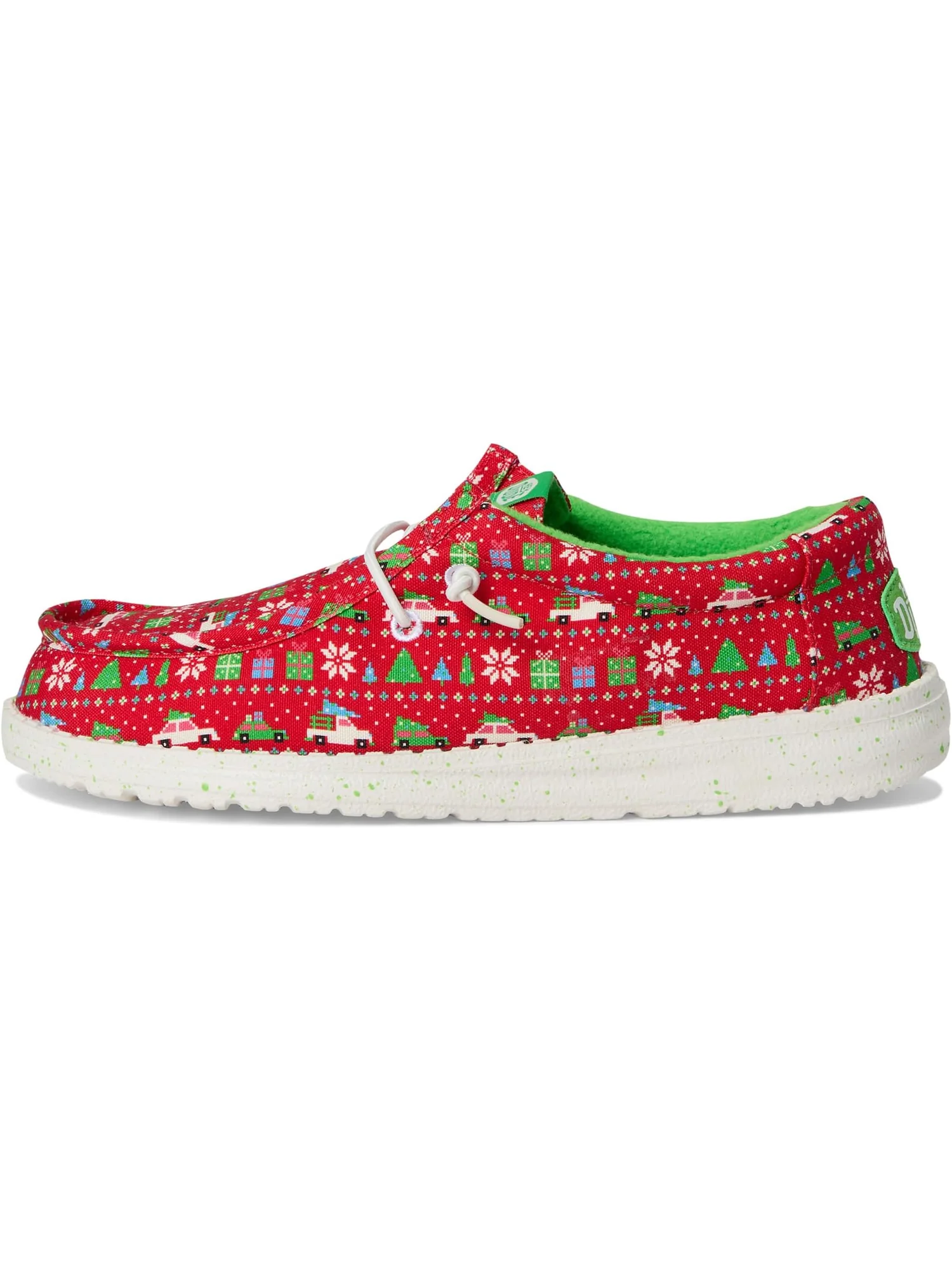 Кроссовки Hey Dude Kids Wally Holiday Sweater — изображение 4 из 7, красный/зеленый