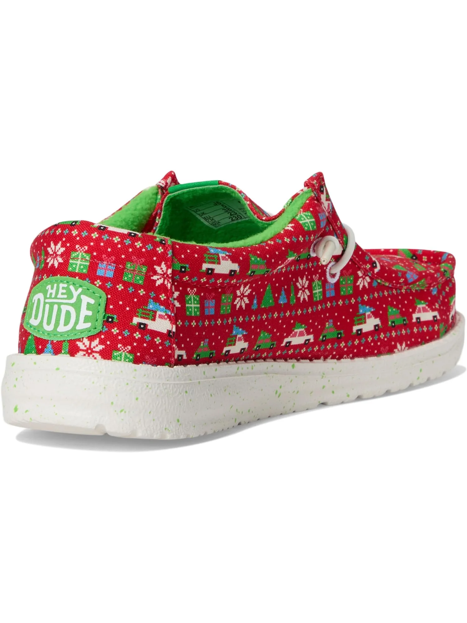 Кроссовки Hey Dude Kids Wally Holiday Sweater — изображение 5 из 7, красный/зеленый