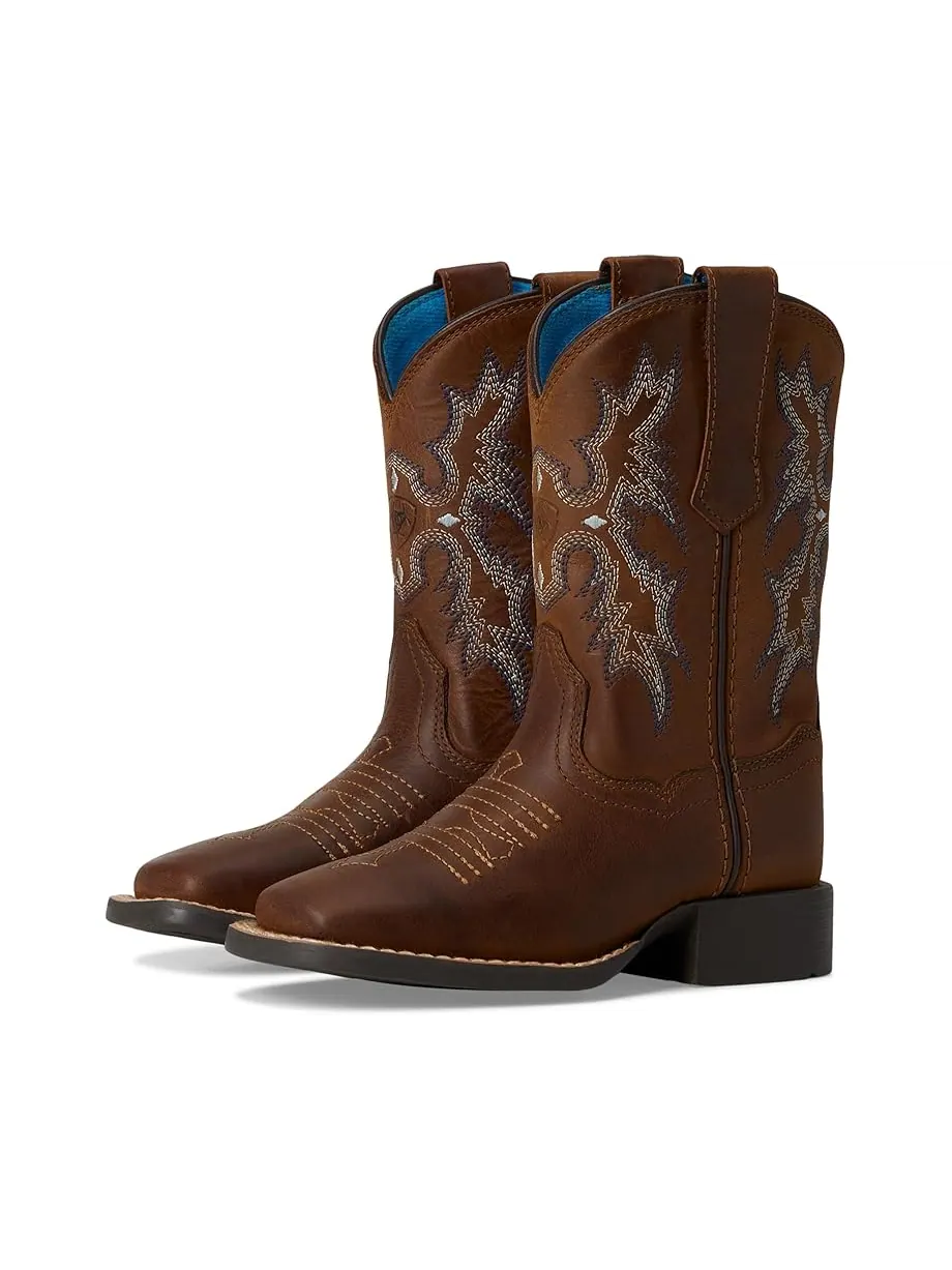 Детские ковбойские ботинки Ariat Tombstone Medium Square Toe (для малышей/детей постарше) Ariat Kids — коричневый