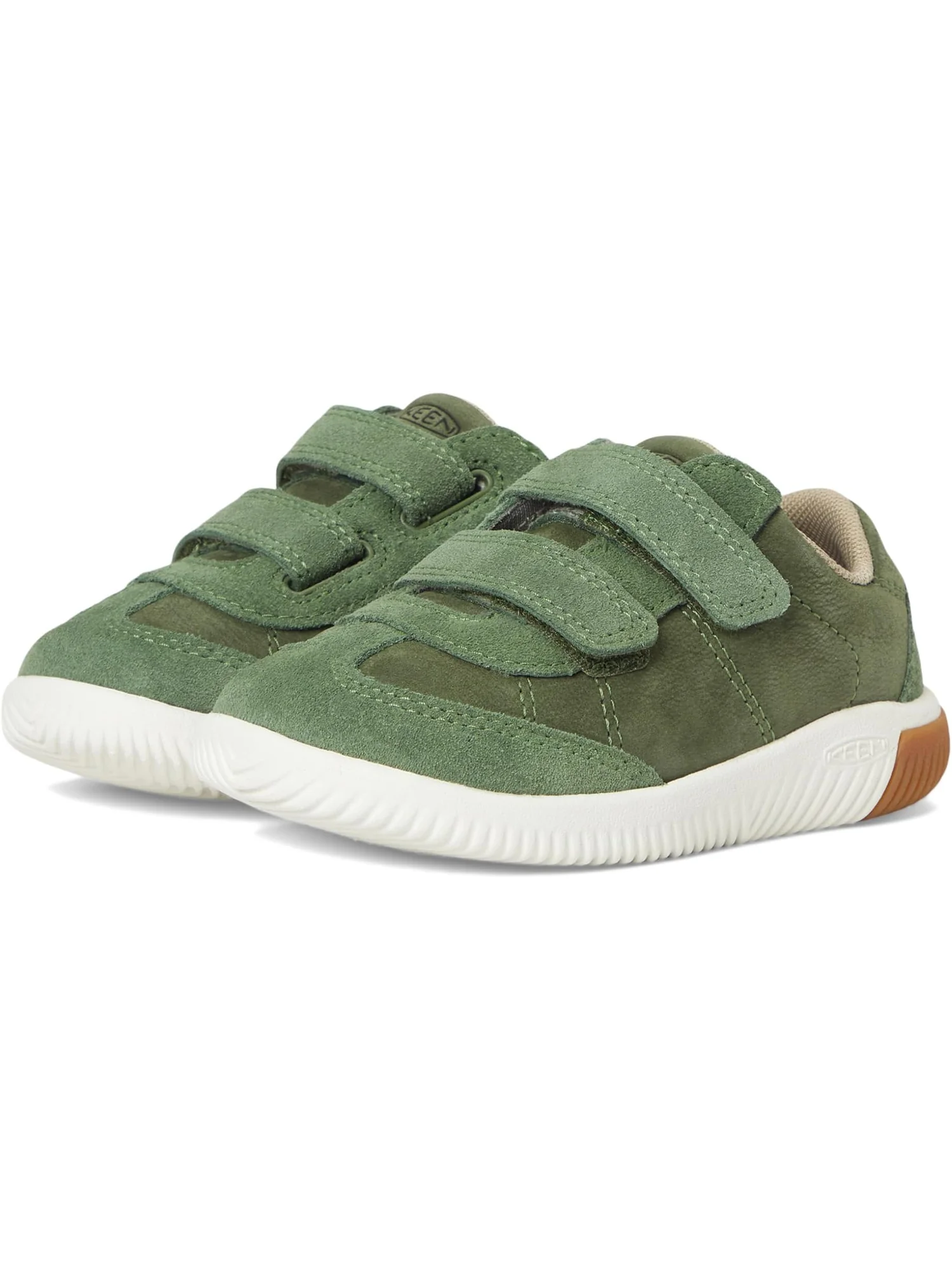 Кроссовки KEEN Kids Knx T-toe Lightweight Double Strap Barefoot Feel Sneakers — изображение 1 из 7, зеленый/белый
