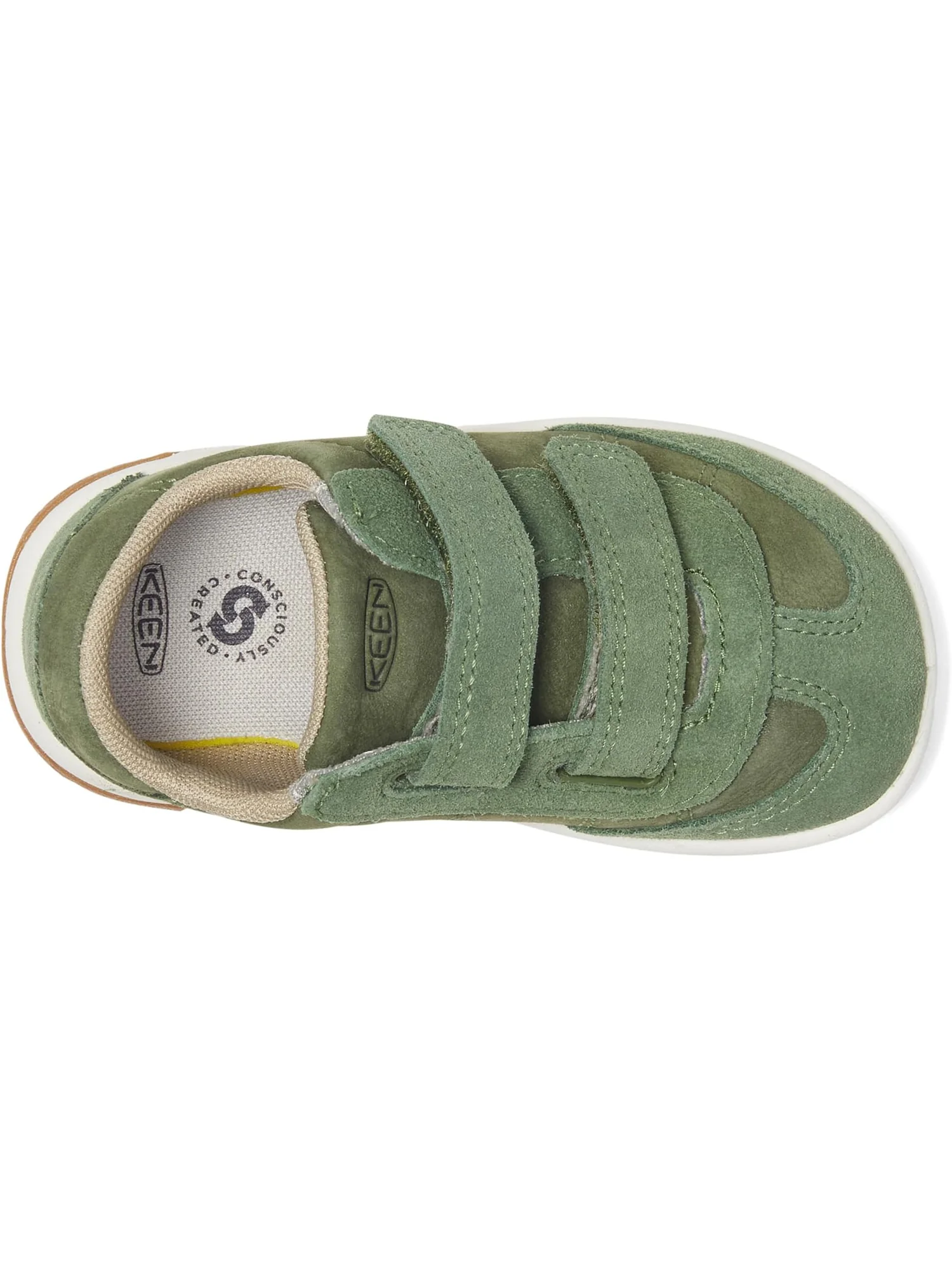 Кроссовки KEEN Kids Knx T-toe Lightweight Double Strap Barefoot Feel Sneakers — изображение 2 из 7, зеленый/белый