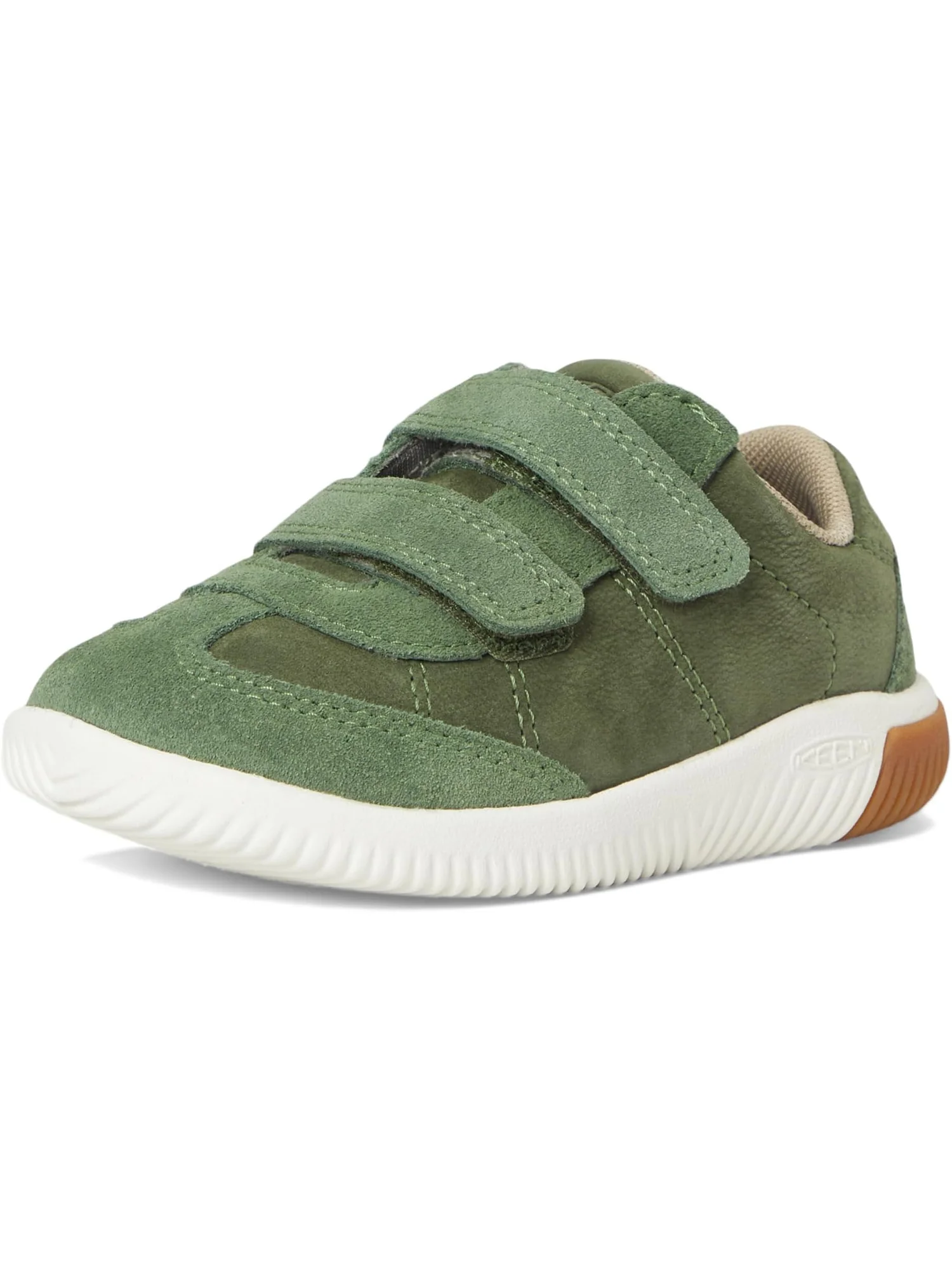 Кроссовки KEEN Kids Knx T-toe Lightweight Double Strap Barefoot Feel Sneakers — изображение 7 из 7, зеленый/белый