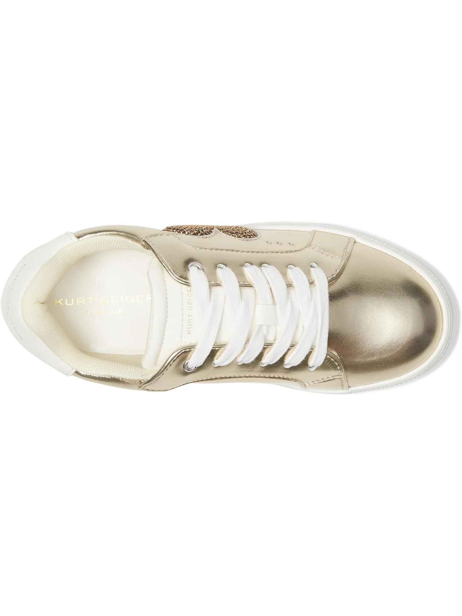 Кроссовки Kurt Geiger London Kids Mini Luckson Heart — изображение 2 из 7, золото