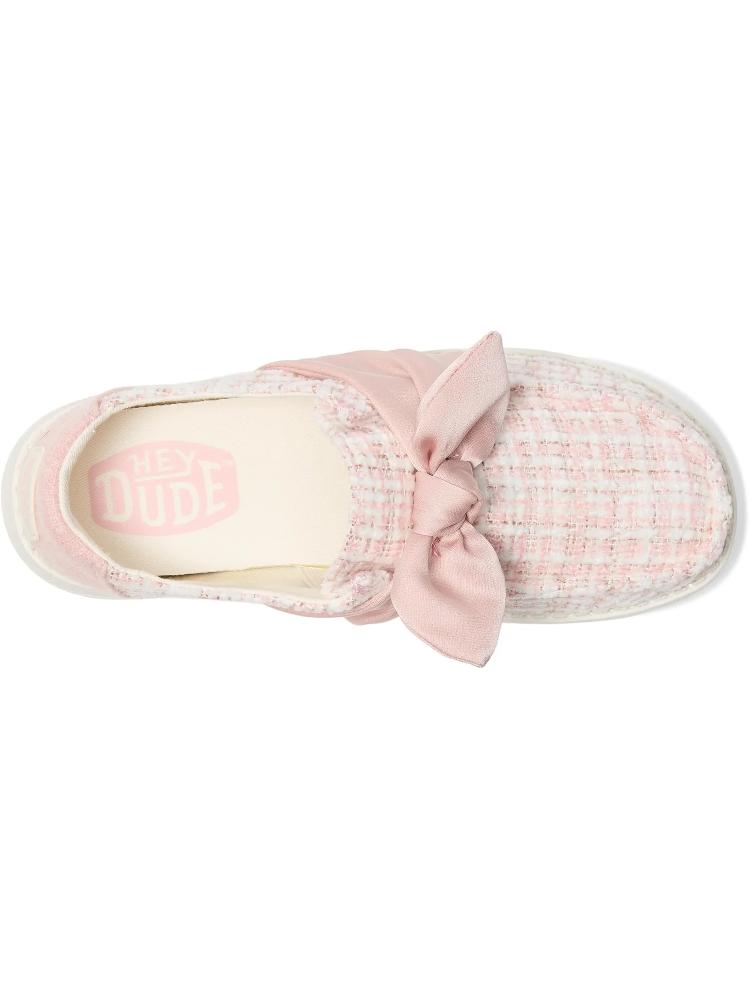 Кроссовки Hey Dude Kids Wendy Bow Tweed — изображение 2 из 7, бледный розовый