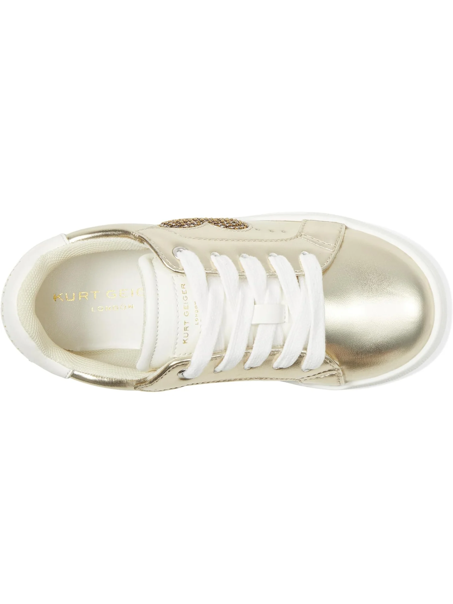 Кроссовки Kurt Geiger London Kids Mini Luckson Heart — изображение 2 из 7, золото