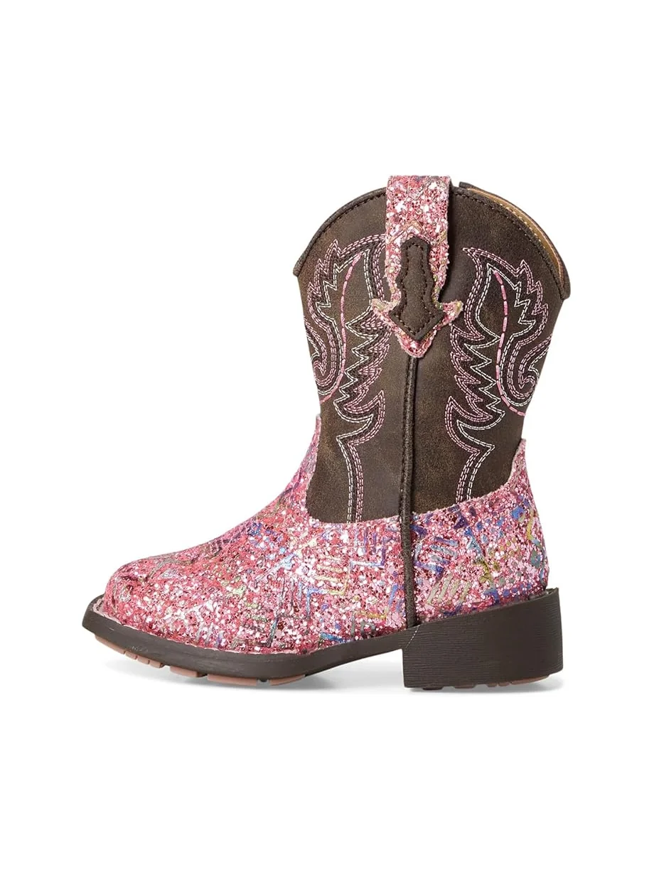 Детские сапоги Roper Kids Glitter Aztec — изображение 4 из 7, розовый/коричневый