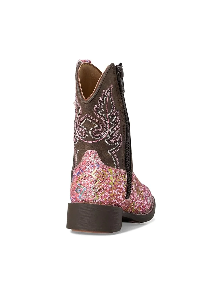 Детские сапоги Roper Kids Glitter Aztec — изображение 5 из 7, розовый/коричневый