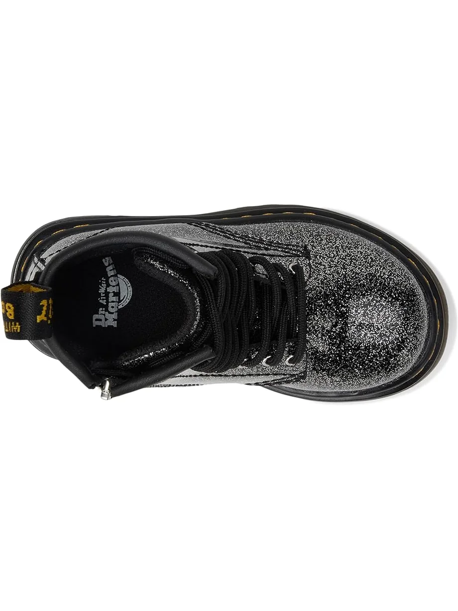 Детские ботинки Dr. Martens 1460 (Little Kid) Dr. Martens Kid's Collection — изображение 2 из 7, черный/серебристый