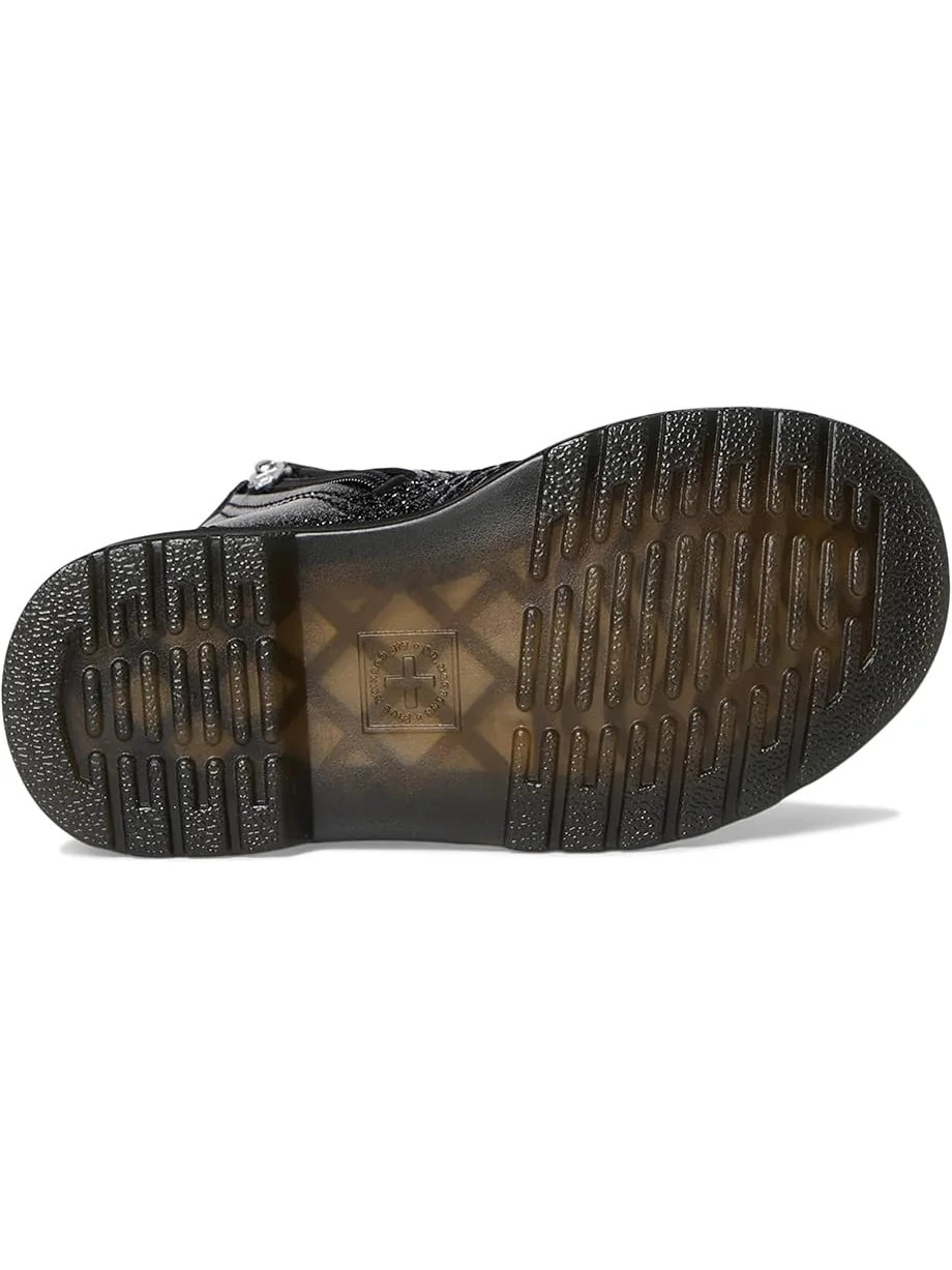 Детские ботинки Dr. Martens 1460 (Little Kid) Dr. Martens Kid's Collection — изображение 3 из 7, черный/серебристый