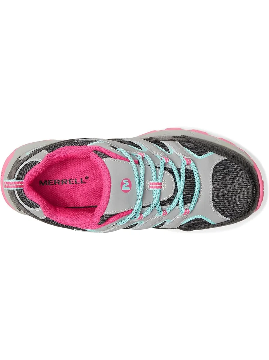 Детские треккинговые ботинки Merrell Moab Kdz Wp (Little Kids/Big Kids) Merrell Kids — изображение 2 из 7, серый/розовый