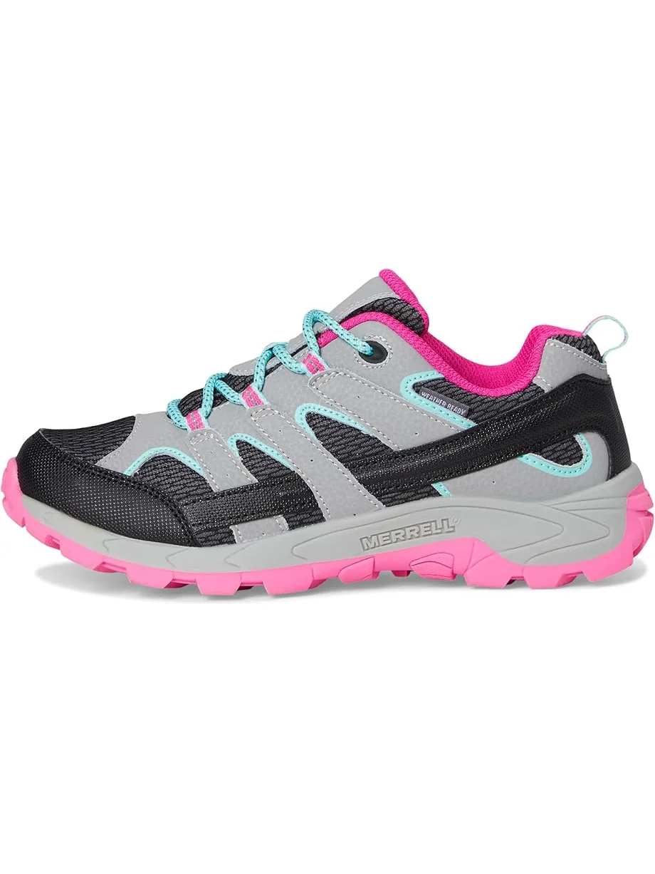 Детские треккинговые ботинки Merrell Moab Kdz Wp (Little Kids/Big Kids) Merrell Kids — изображение 4 из 7, серый/розовый