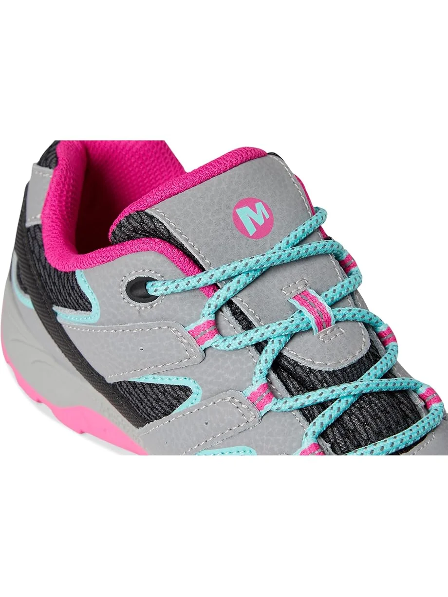 Детские треккинговые ботинки Merrell Moab Kdz Wp (Little Kids/Big Kids) Merrell Kids — изображение 6 из 7, серый/розовый