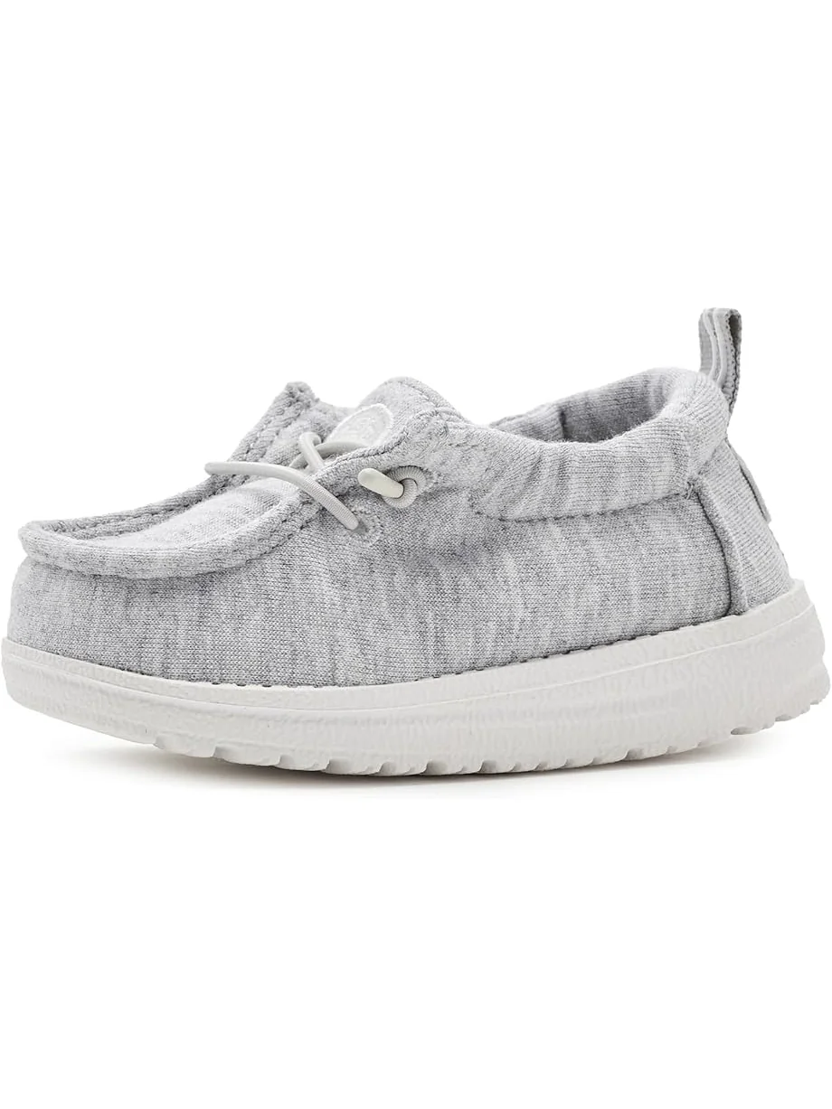 Детские слипоны Lildude Slip-On Stretch Jersey (для малышей) Hey Dude Kids — изображение 1 из 7, светлый серый