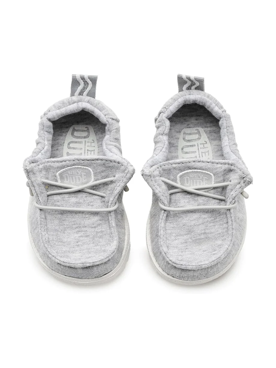 Детские слипоны Lildude Slip-On Stretch Jersey (для малышей) Hey Dude Kids — изображение 2 из 7, светлый серый