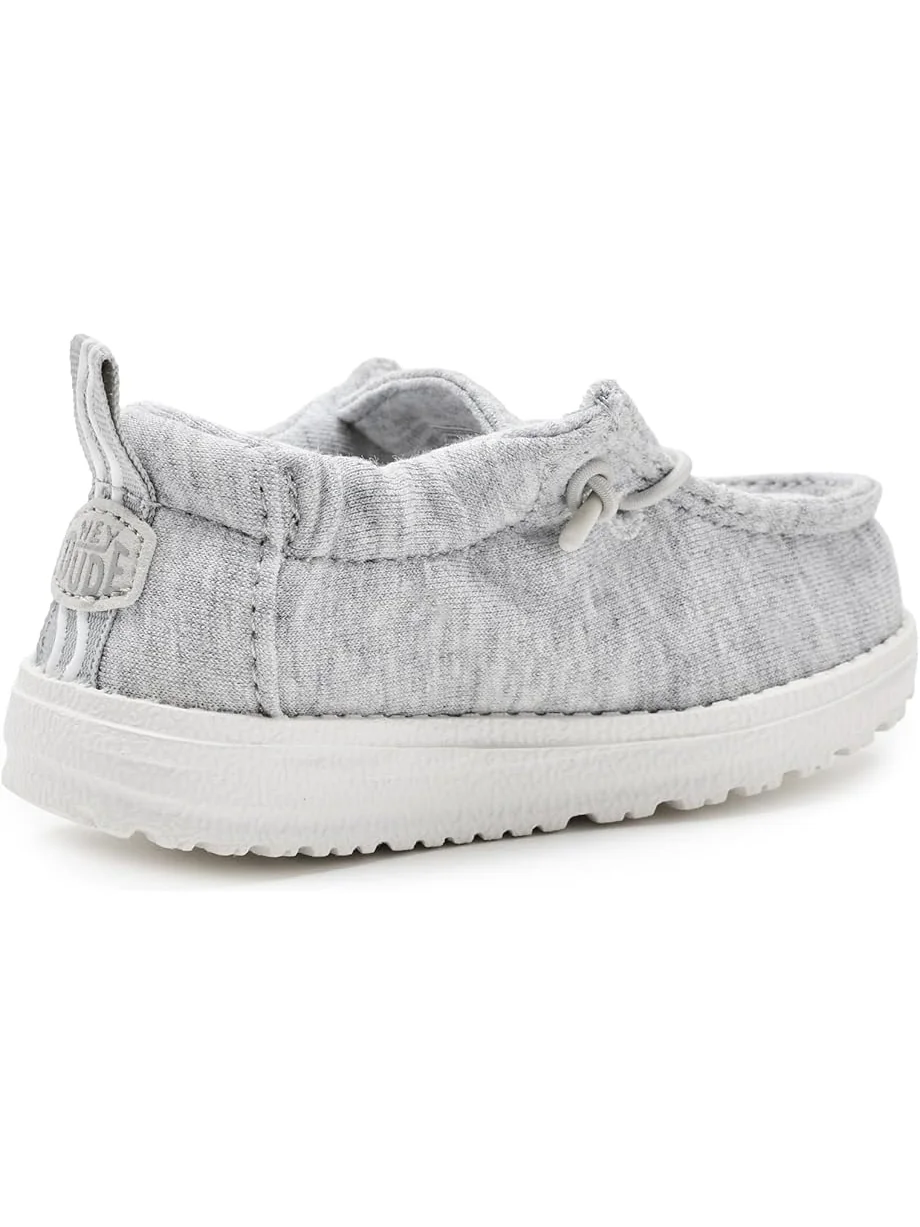 Детские слипоны Lildude Slip-On Stretch Jersey (для малышей) Hey Dude Kids — изображение 3 из 7, светлый серый