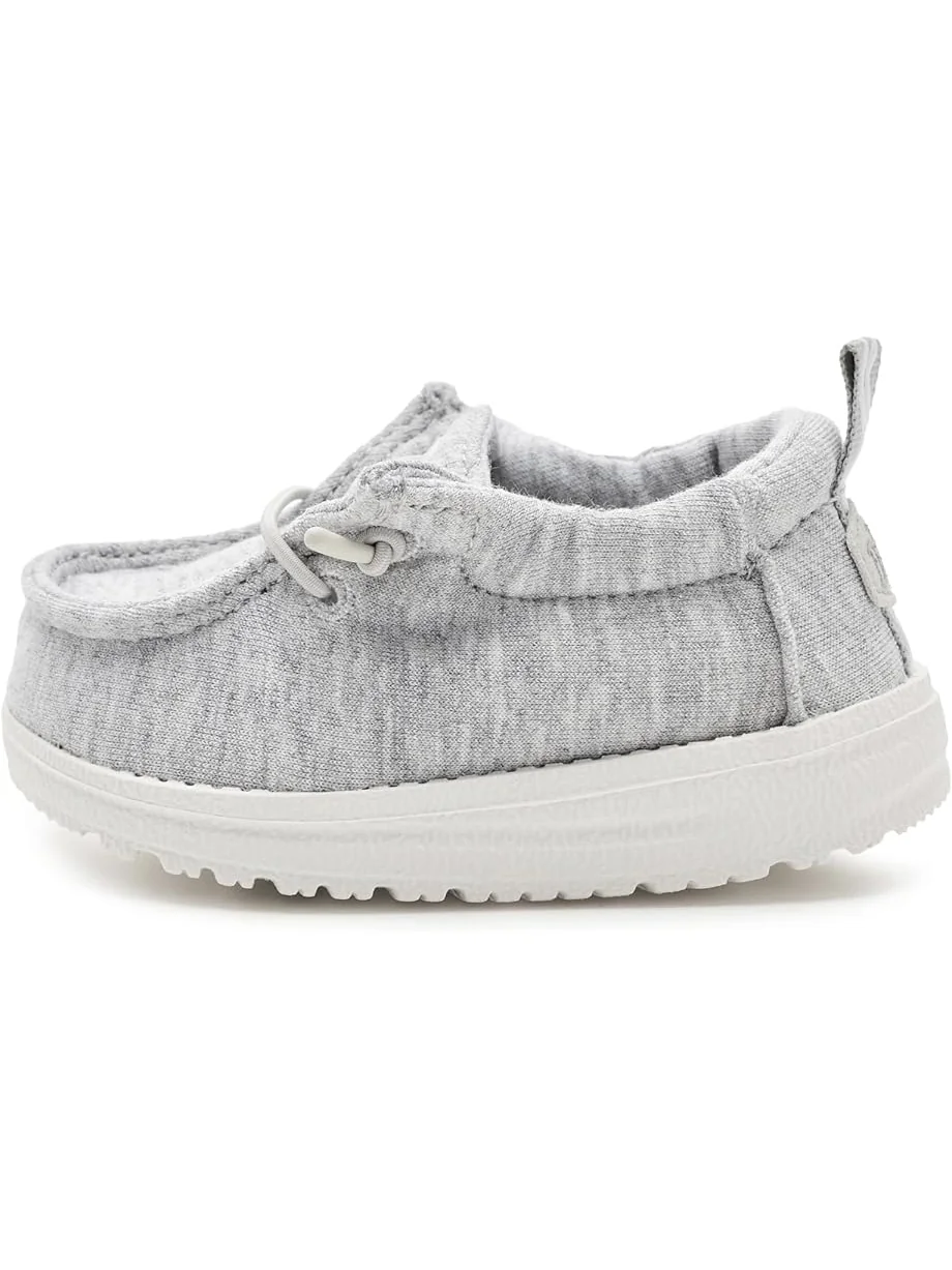 Детские слипоны Lildude Slip-On Stretch Jersey (для малышей) Hey Dude Kids — изображение 4 из 7, светлый серый
