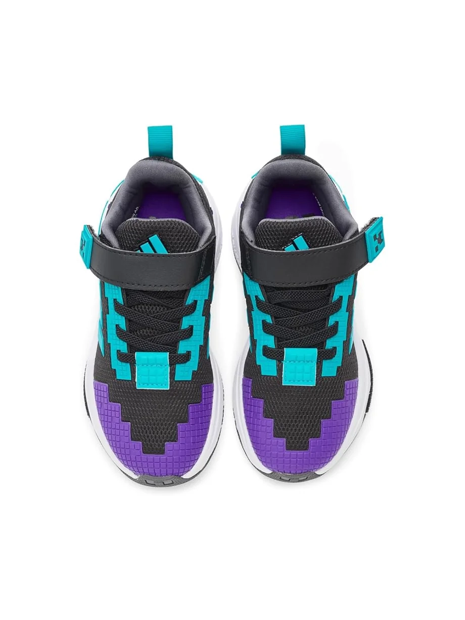 Детские кроссовки Adidas Kids X Minecraft Pro Elastic Lace — изображение 2 из 7, черный/голубой/белый