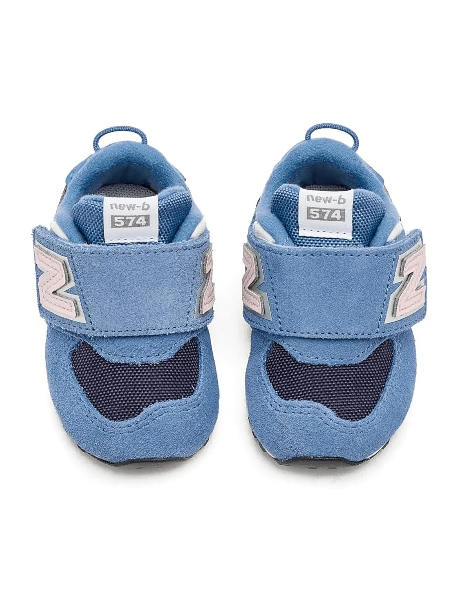 Детские кроссовки New Balance 574 Bungee Lace (Infant/Toddler) New Balance Kids — изображение 2 из 7, синий/розовый