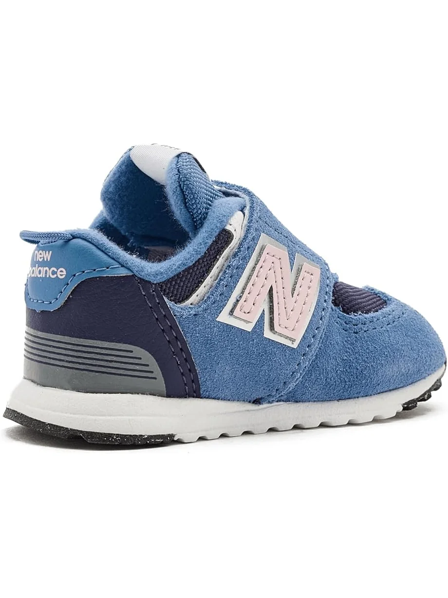 Детские кроссовки New Balance 574 Bungee Lace (Infant/Toddler) New Balance Kids — изображение 3 из 7, синий/розовый