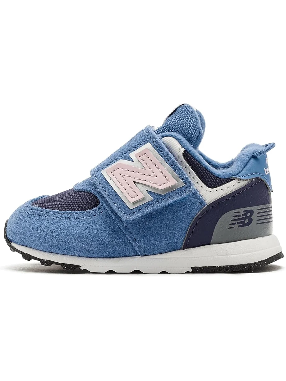 Детские кроссовки New Balance 574 Bungee Lace (Infant/Toddler) New Balance Kids — изображение 4 из 7, синий/розовый