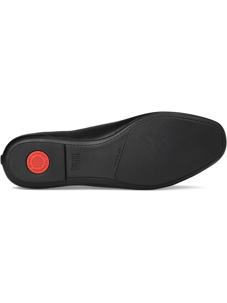 Женские балетки FitFlop Delicato Pearls-And-Crystal Soft-Leather — изображение 3 из 7, черный