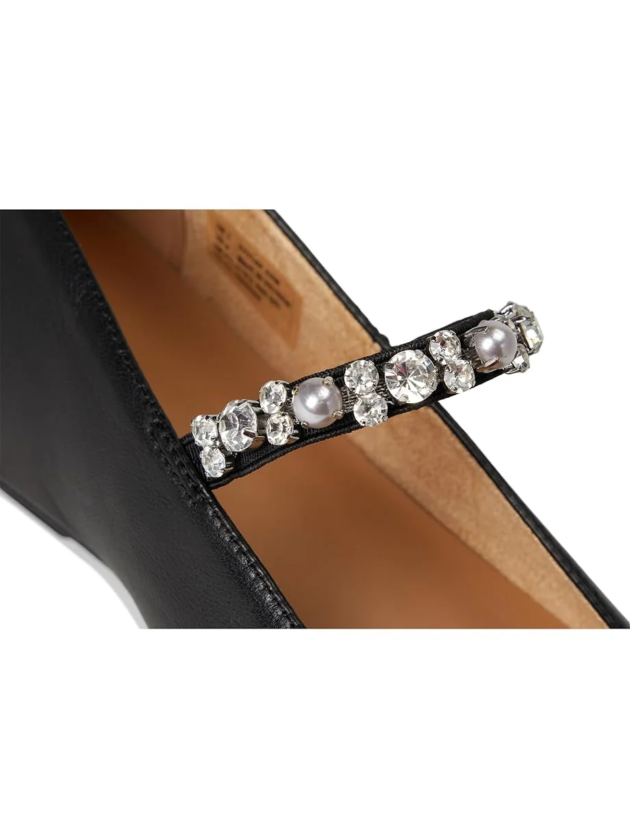 Женские балетки FitFlop Delicato Pearls-And-Crystal Soft-Leather — изображение 6 из 7, черный