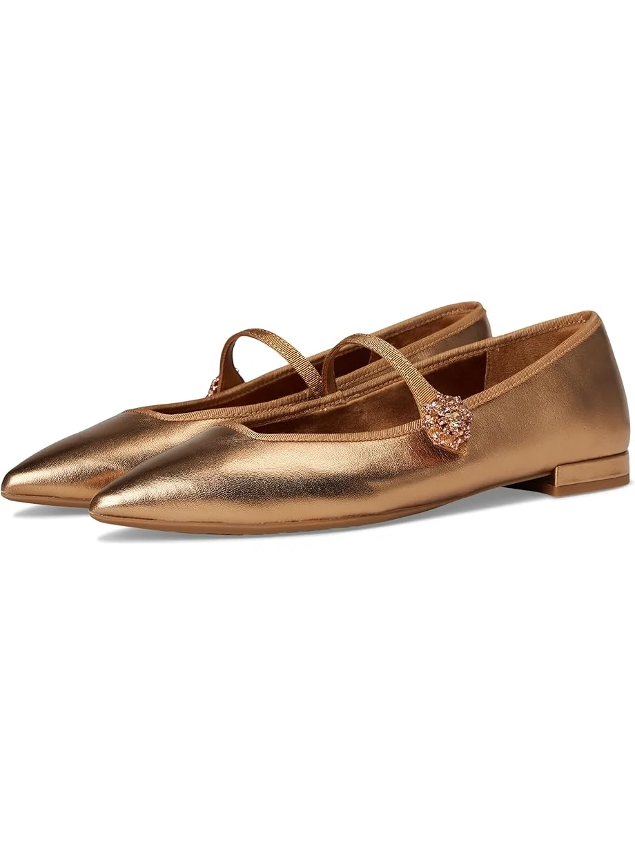 Женские балетки Birdies Goldfinch 15 Mary Jane Metal Leather — изображение 1 из 7, винтажный золотистый