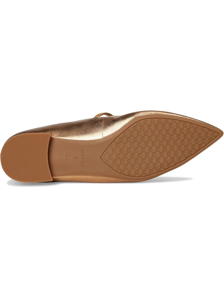 Женские балетки Birdies Goldfinch 15 Mary Jane Metal Leather — изображение 3 из 7, винтажный золотистый