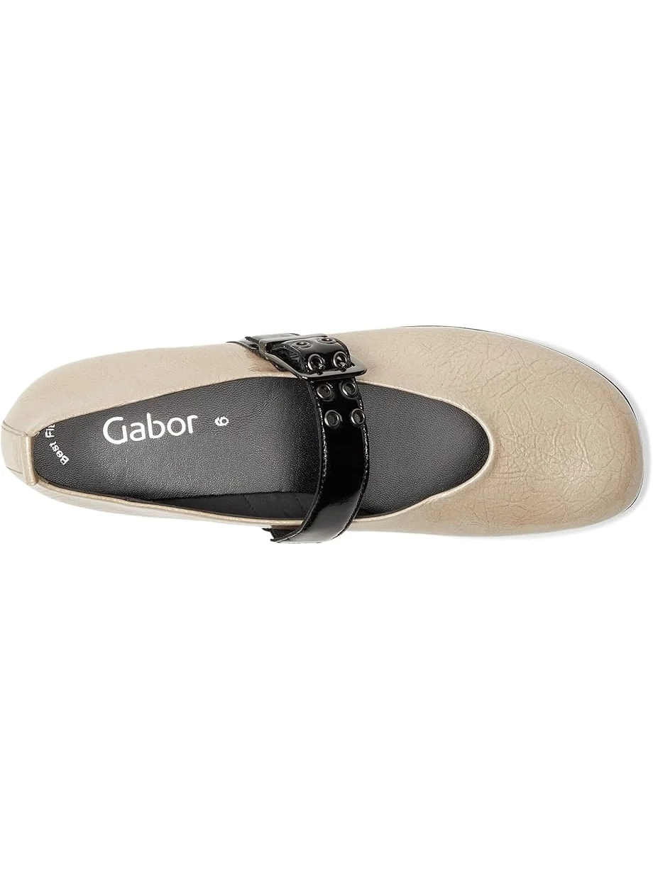 Женские балетки Gabor Gabor 74.152.92 — изображение 2 из 7, бежевый/черный