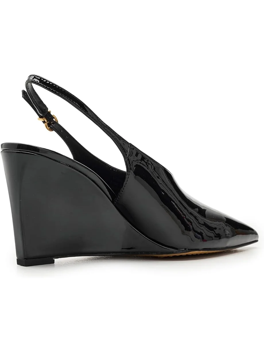 Женские босоножки-танкетки Vince Camuto Meristi Slingback Closed Toe — изображение 3 из 7, черный