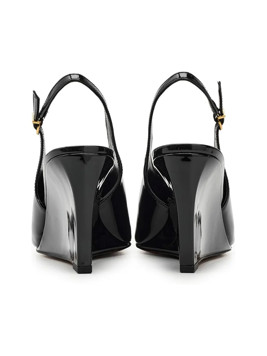 Женские босоножки-танкетки Vince Camuto Meristi Slingback Closed Toe — изображение 7 из 7, черный