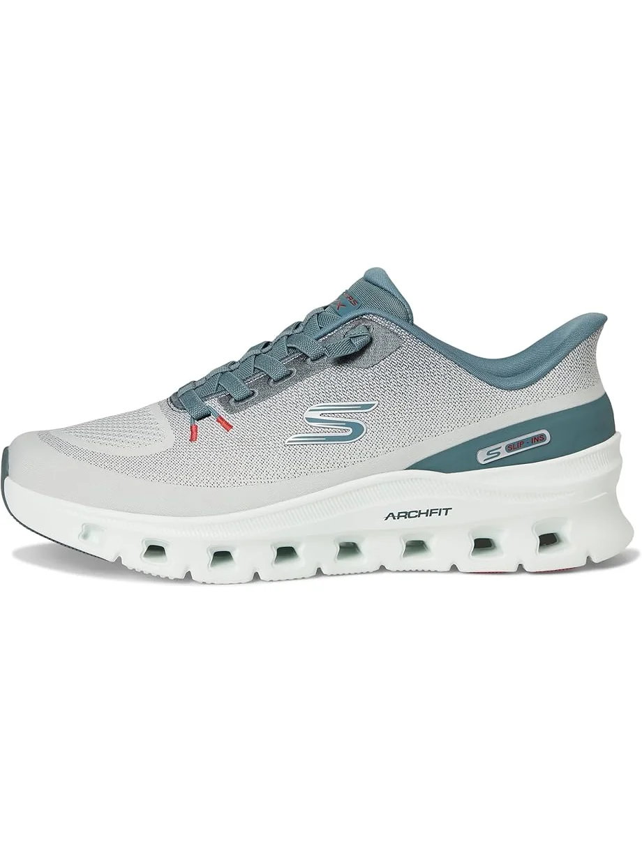 Мужские кроссовки SKECHERS Arch Fit Glide-Step Pro Hands Free Slip-In — изображение 4 из 7, светлый серый/синий