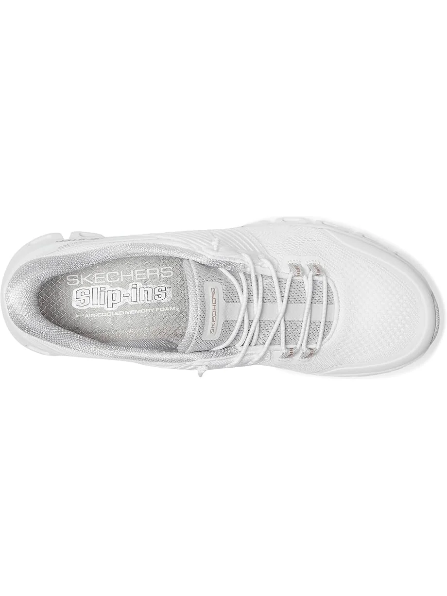 Женские кроссовки SKECHERS Stargaze Hands Free Slip-Ins — изображение 2 из 7, белый/серый