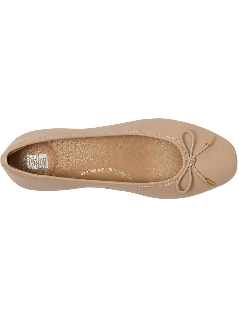 Женские балетки FitFlop Delicato Bow Soft Leather — изображение 2 из 7, классический бежевый