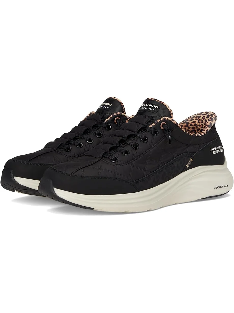Женские кроссовки SKECHERS Contour Foam Cozy Fit Hands Free Slip-Ins Leopard Dream
