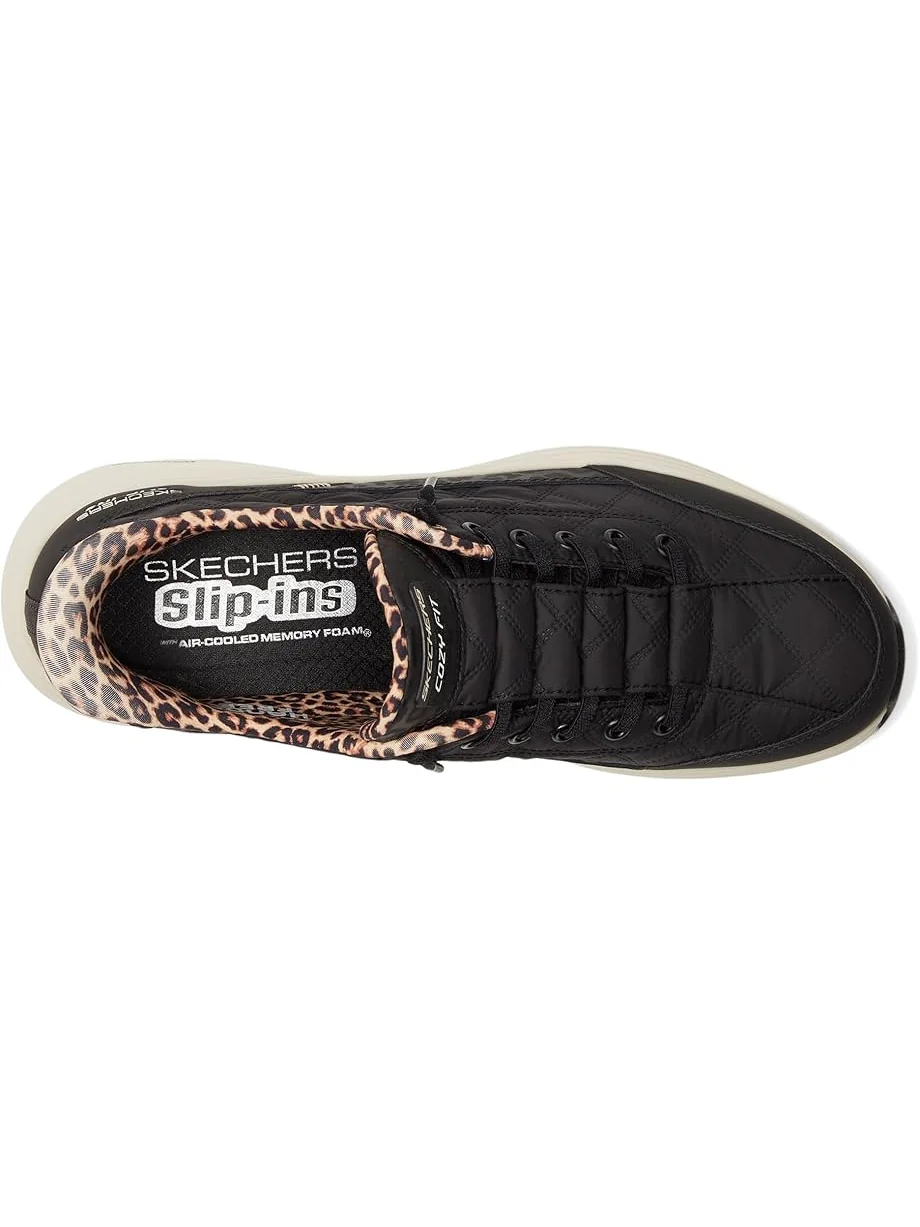 Женские кроссовки SKECHERS Contour Foam Cozy Fit Hands Free Slip-Ins Leopard Dream — изображение 2 из 7, черный